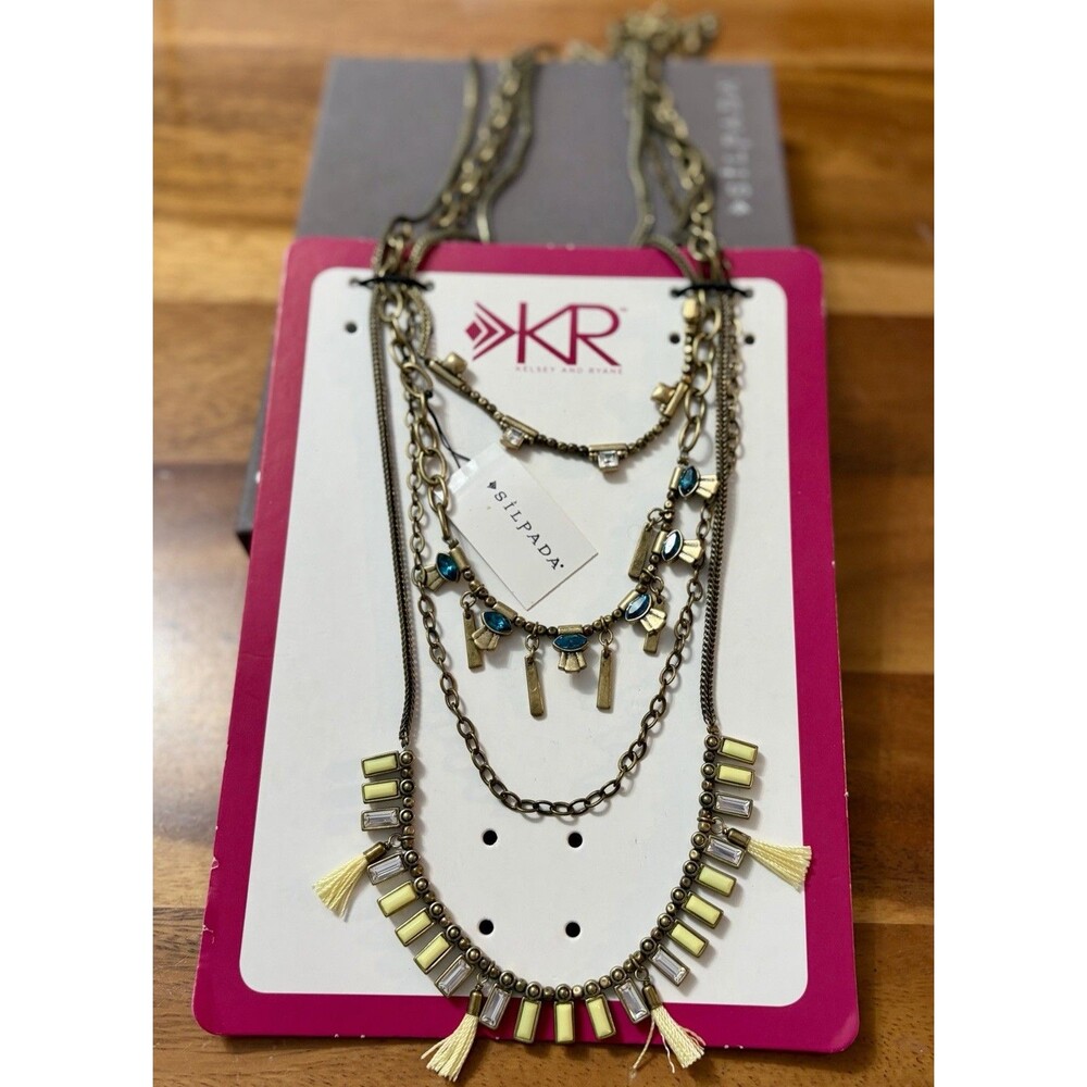 SILPADA “Neon Layers” Convertible Necklace- KRN0069-Swarovski Crystal/Brass -NWT